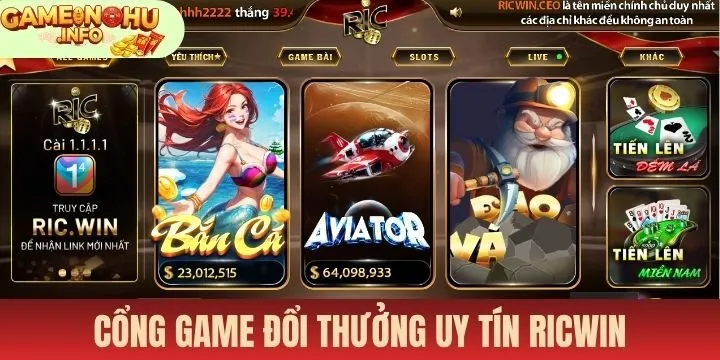 Ricwin - Game nổ hũ đổi thưởng độ tin cậy cao
