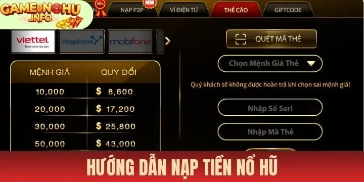 3 cách nạp tiền nổ hũ chuẩn xác, hiệu quả cho người chơi