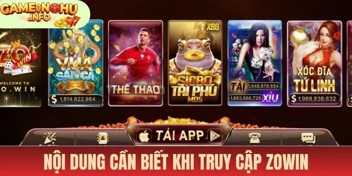 Zowin những điều quan trọng cần nhớ khi truy cập