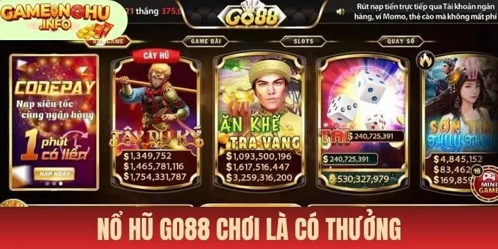 Nổ hũ Go88 chơi là có thưởng cực mê